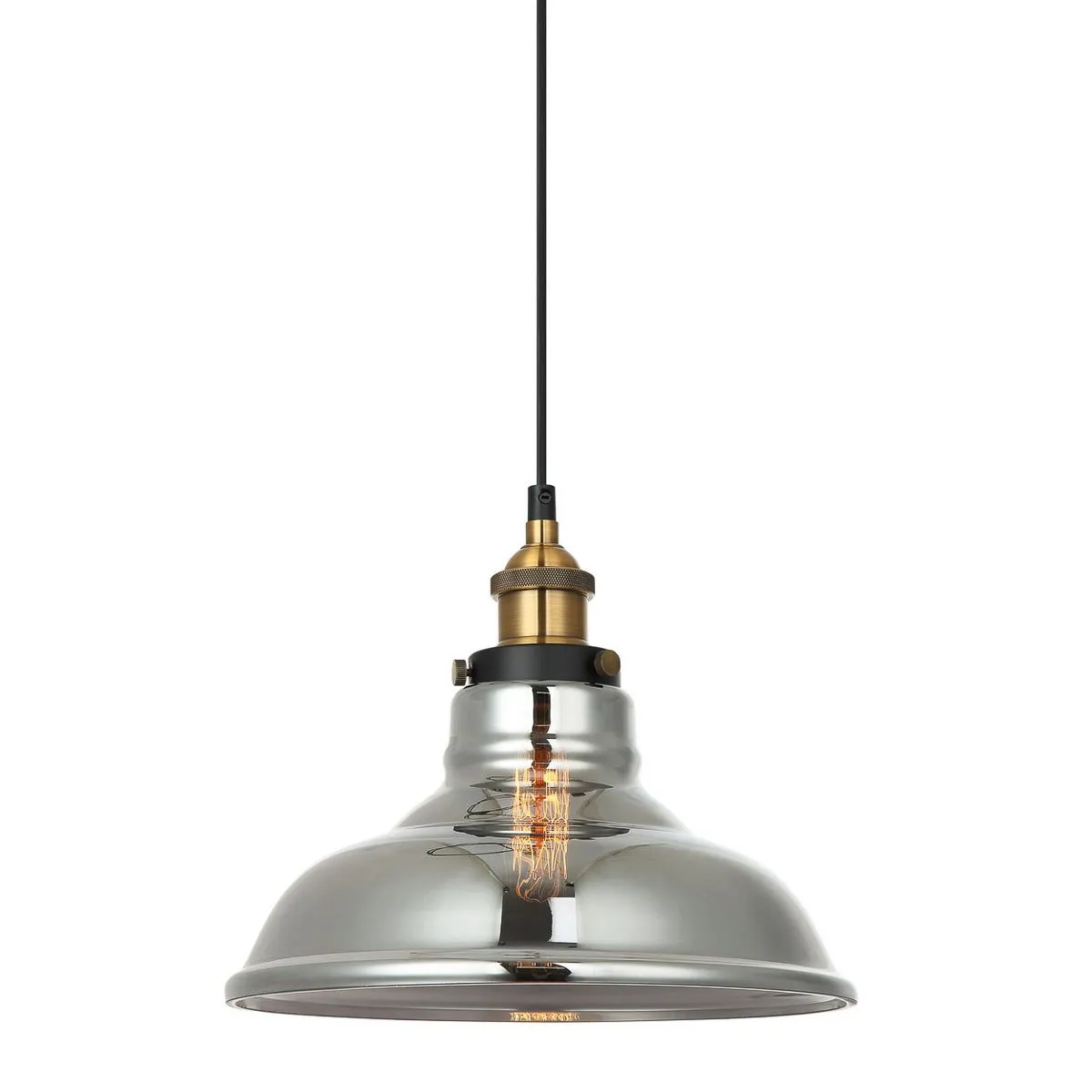 Hubert, retro lampa wisząca, czarno złota, E27, MDM-2381/1 GD+SG